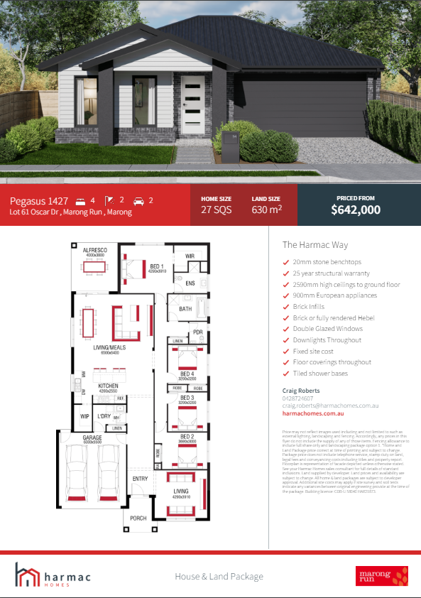 [House & Land] Lot 61 Pegasus 1427 by Harmac Homes Marong Run Estate